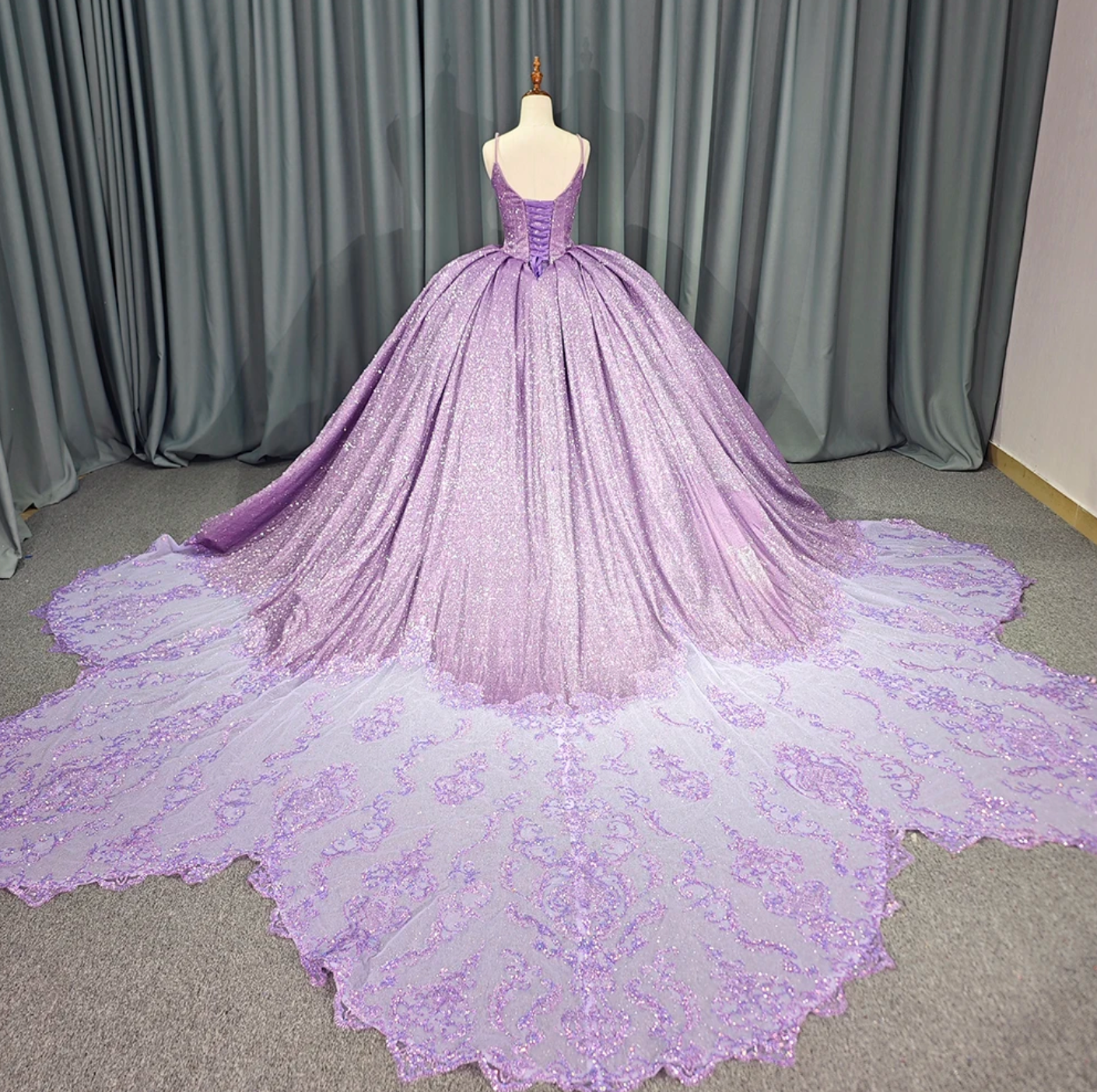 Purple Shiny Princess Quinceanera Dress