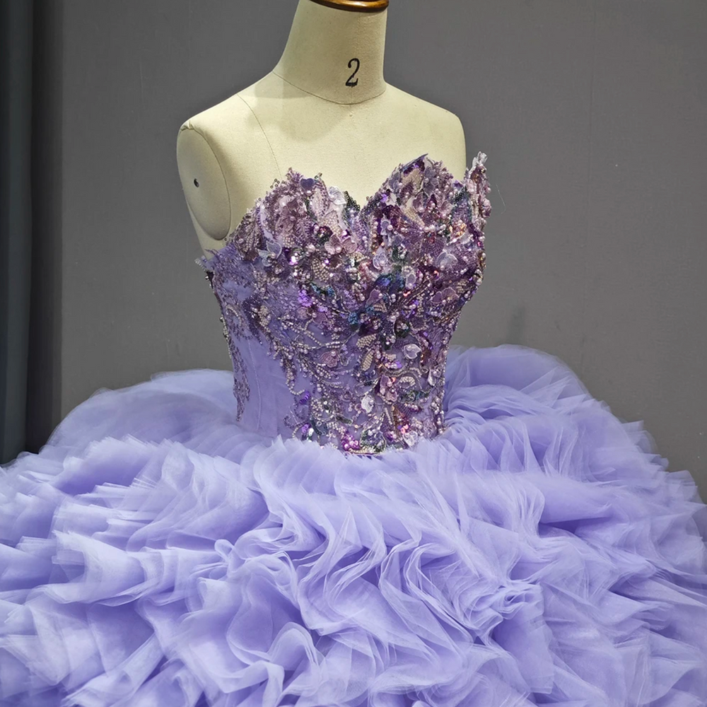 
                      
                        Purple Quinceanera Ball Gown Strapless Dress
                      
                    