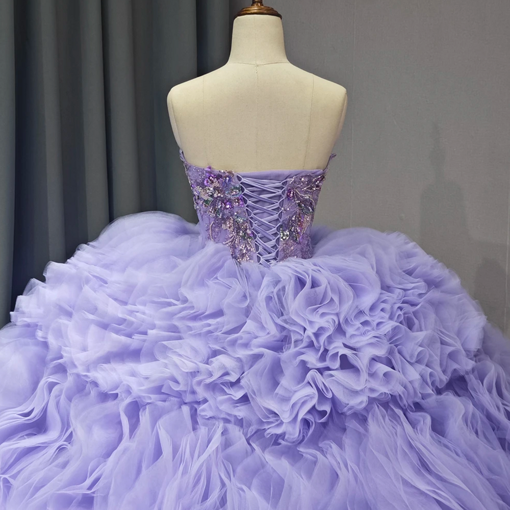 
                      
                        Purple Quinceanera Ball Gown Strapless Dress
                      
                    