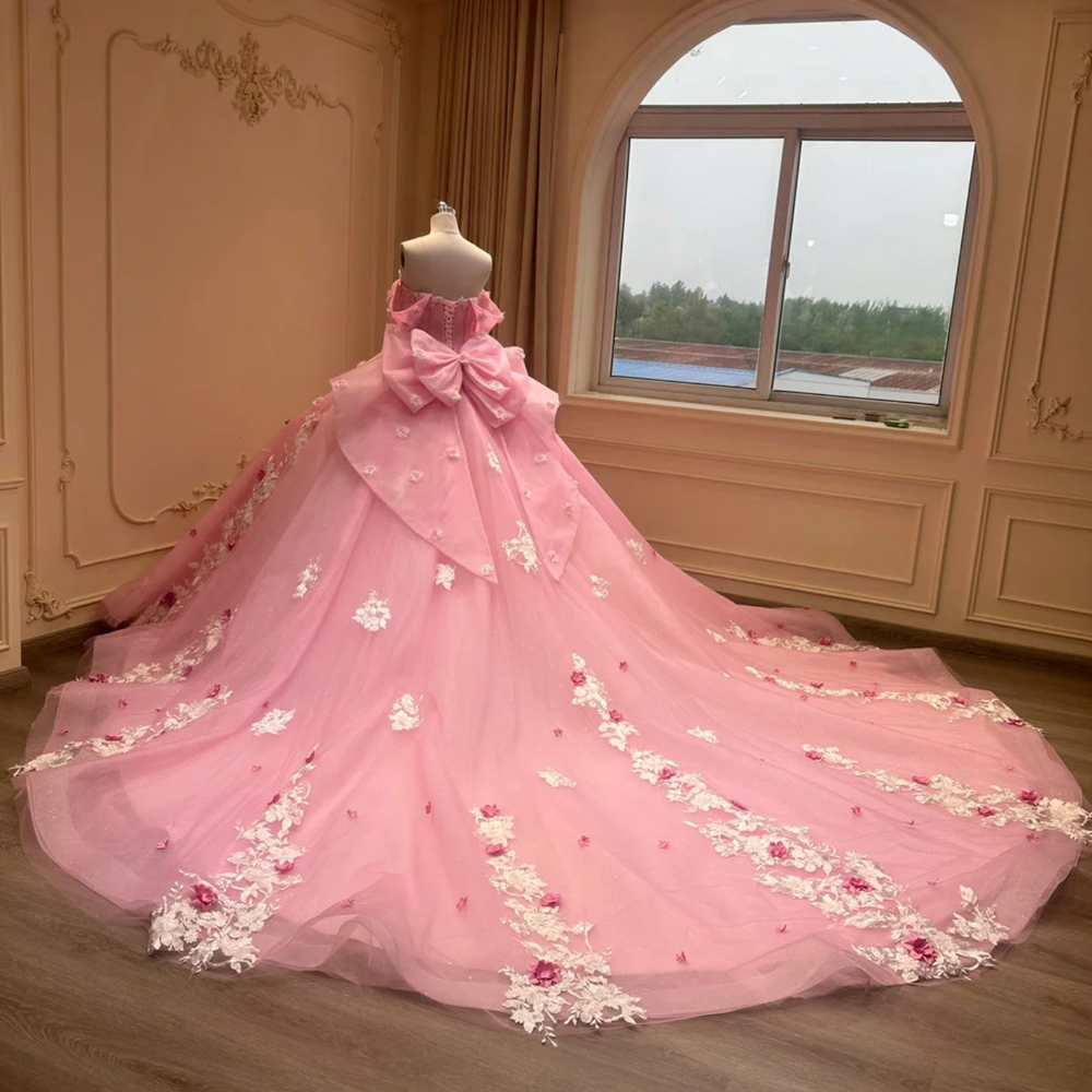 
                      
                        Pink Strapless Quinceanera Dress
                      
                    