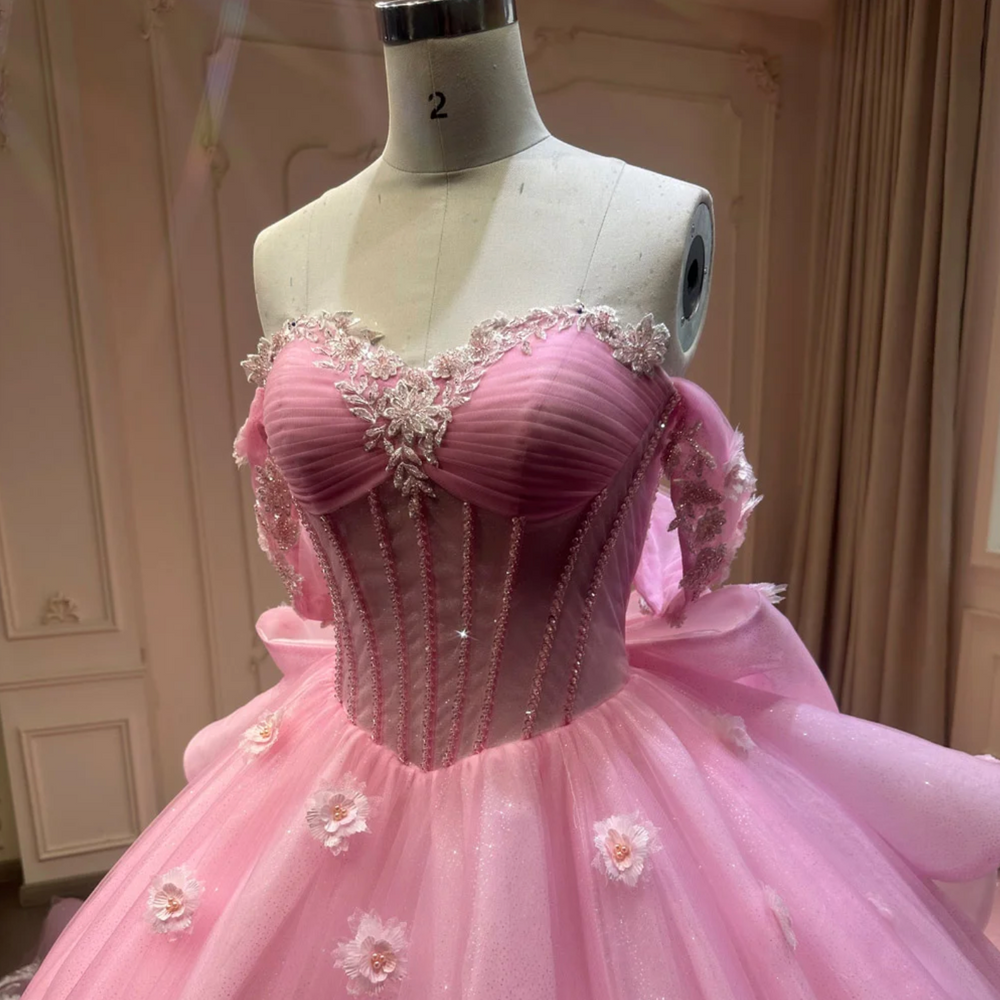 
                      
                        Pink Strapless Quinceanera Dress
                      
                    