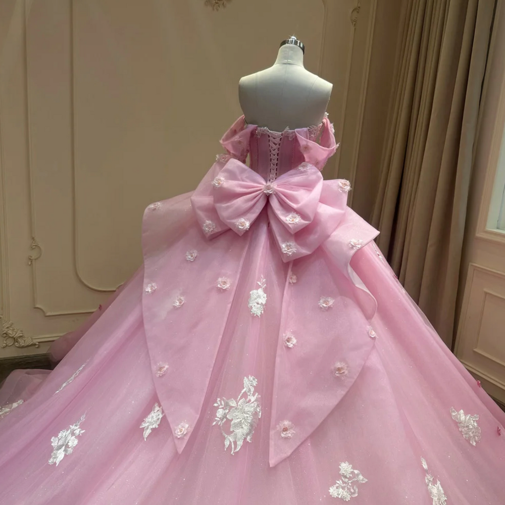 
                      
                        Pink Strapless Quinceanera Dress
                      
                    