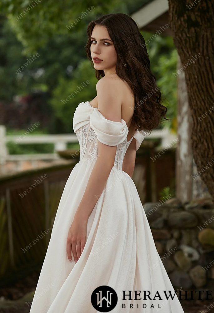 
                      
                        Off-the-Shoulder A-line Organza Wedding Dress
                      
                    