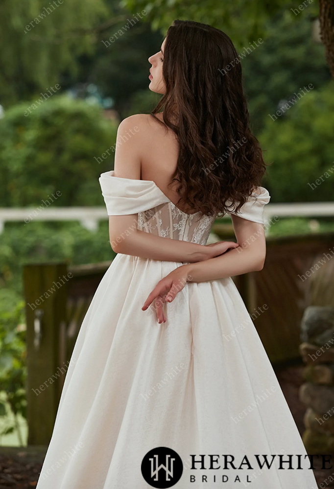 
                      
                        Off-the-Shoulder A-line Organza Wedding Dress
                      
                    