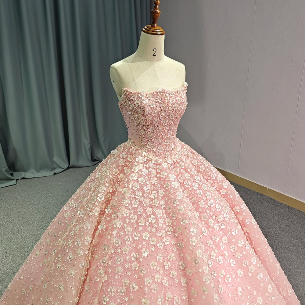 
                      
                        Pink Elegant Quinceanera Dress Strapless Sequins
                      
                    