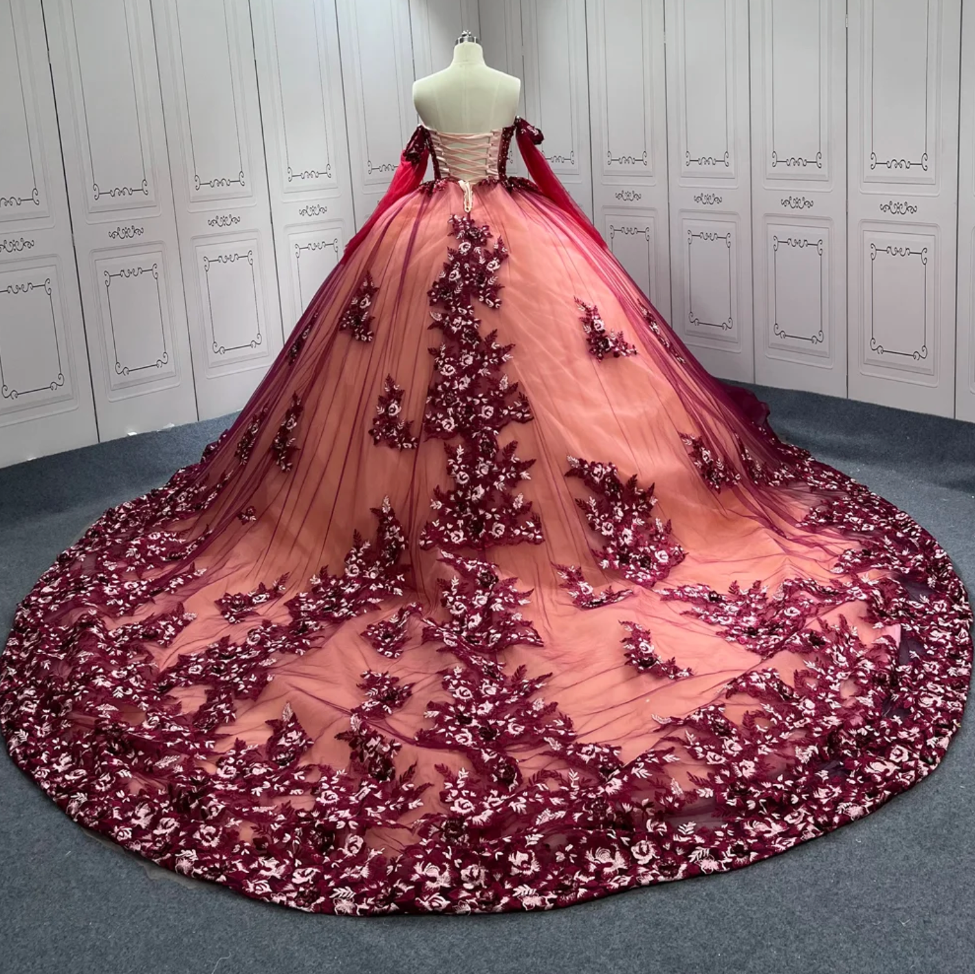 Red Quinceanera Ball Gown Dress