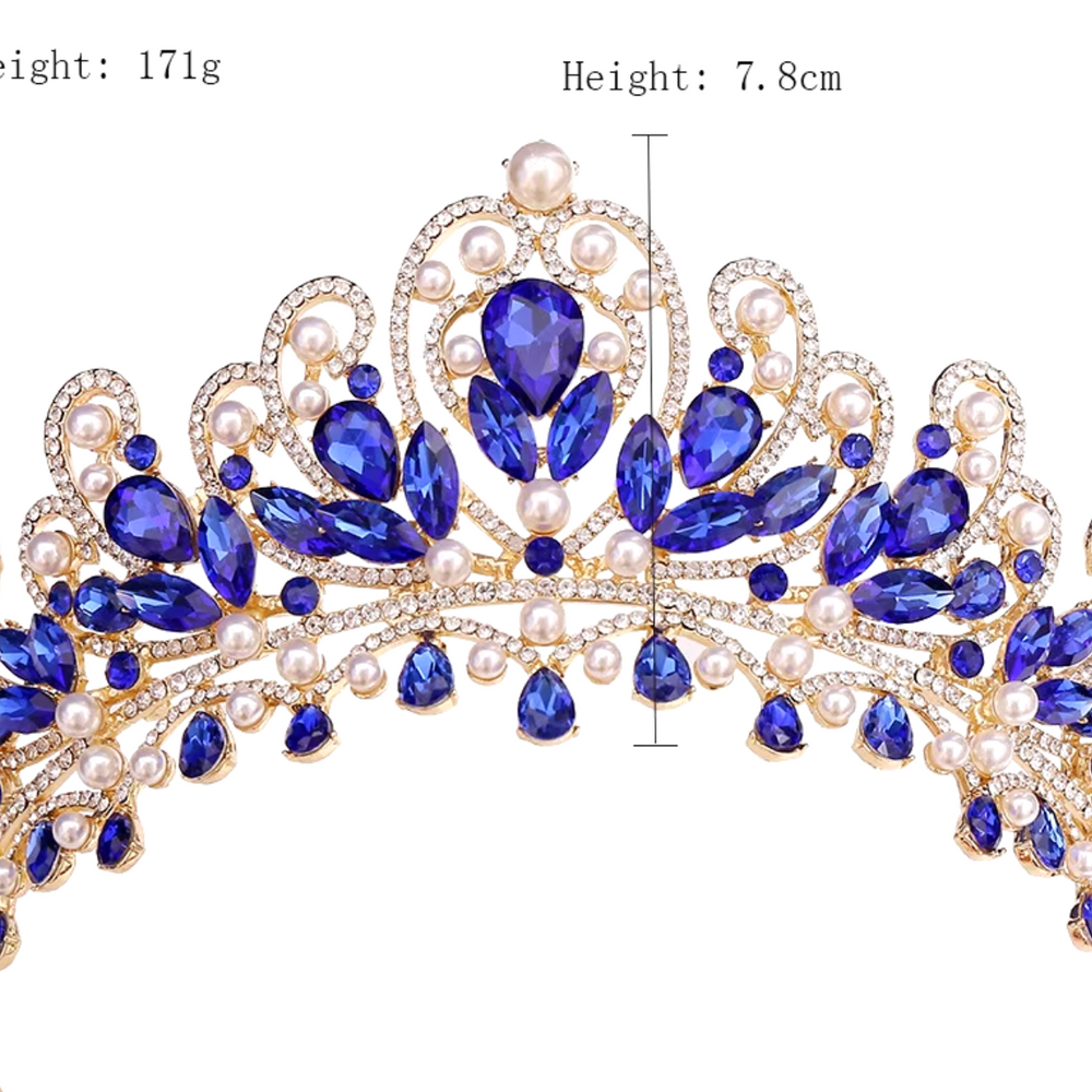 
                      
                        Pearl Royal Queen Crown Crystal Tiara
                      
                    