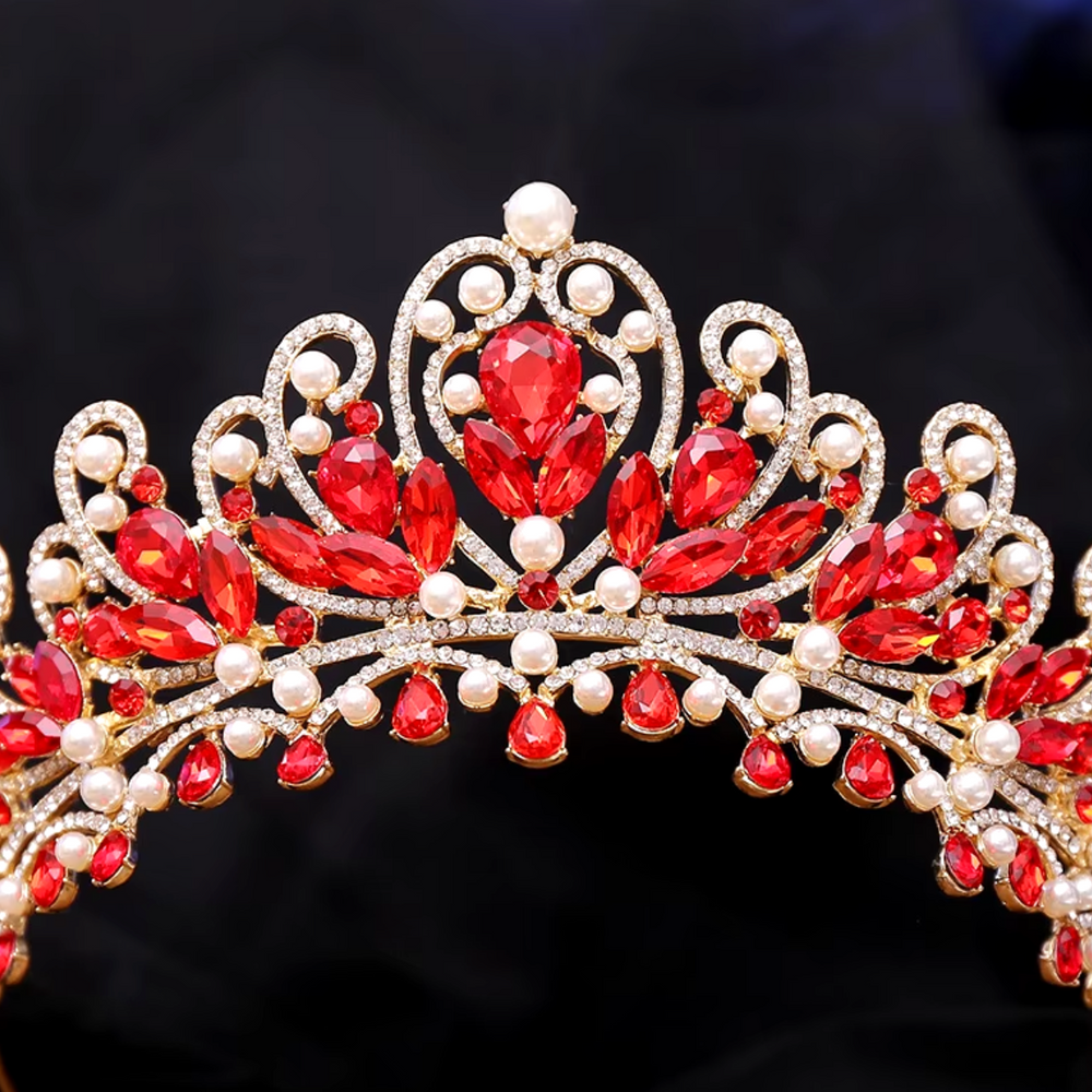 
                      
                        Pearl Royal Queen Crown Crystal Tiara
                      
                    