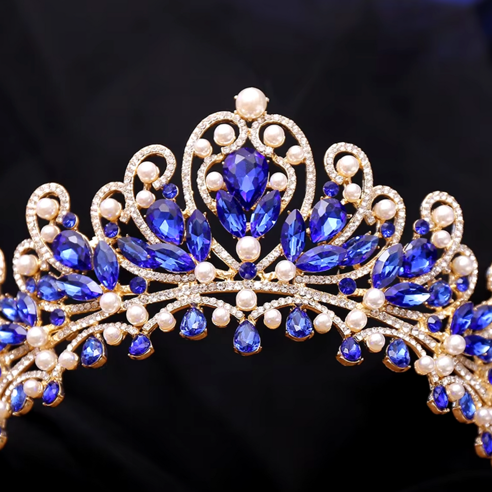 
                      
                        Pearl Royal Queen Crown Crystal Tiara
                      
                    