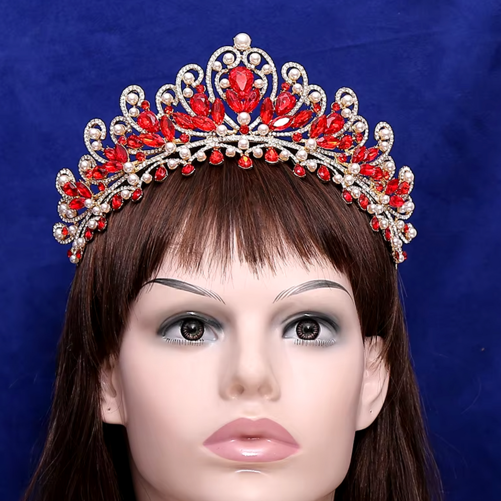 
                      
                        Pearl Royal Queen Crown Crystal Tiara
                      
                    