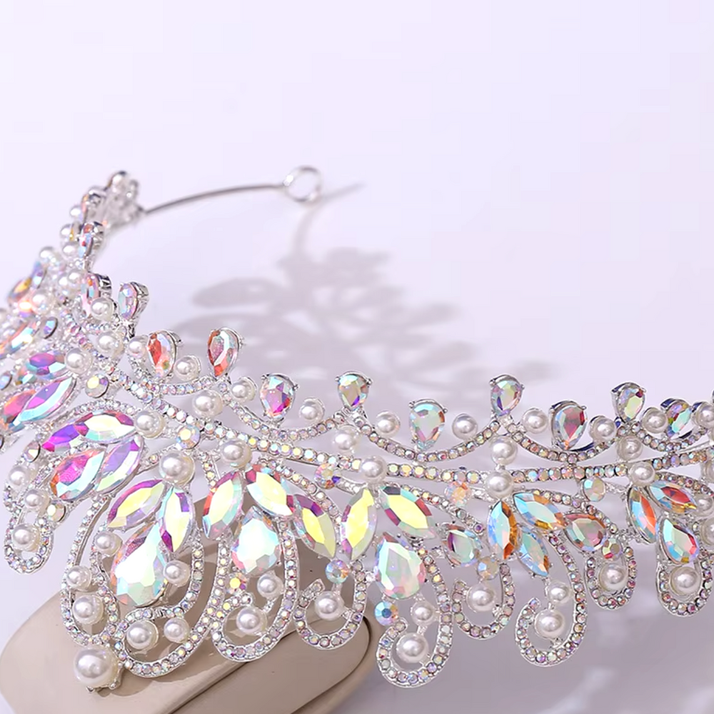 
                      
                        Pearl Royal Queen Crown Crystal Tiara
                      
                    