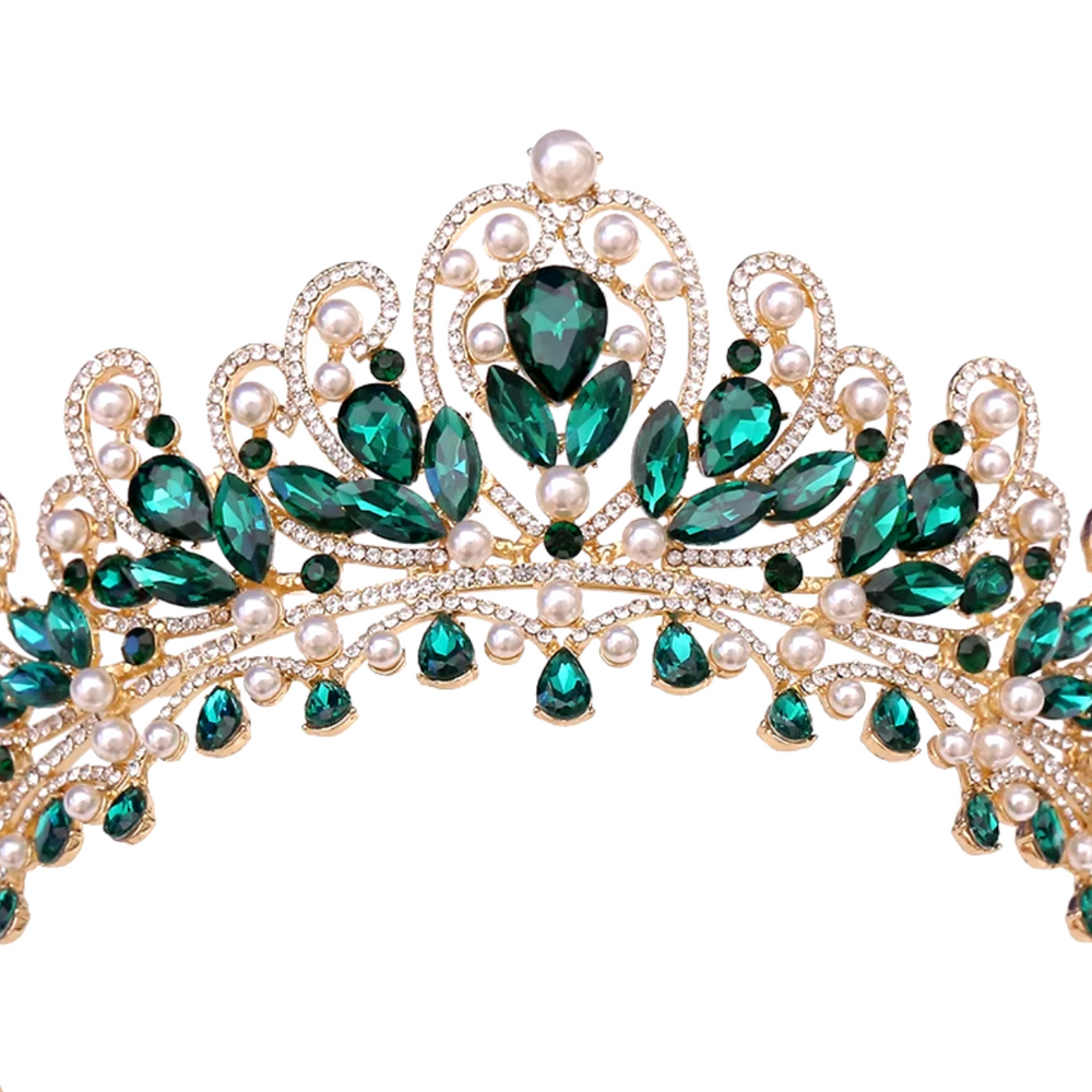 
                      
                        Pearl Royal Queen Crown Crystal Tiara
                      
                    