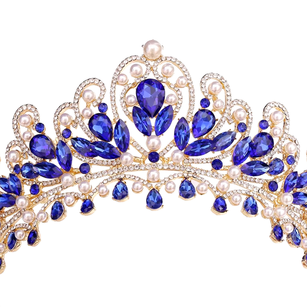 
                      
                        Pearl Royal Queen Crown Crystal Tiara
                      
                    