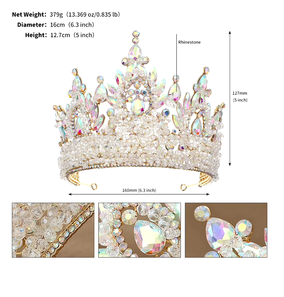 
                      
                        Luxury Crystal Tiara Prom Hair Accessories Crown
                      
                    