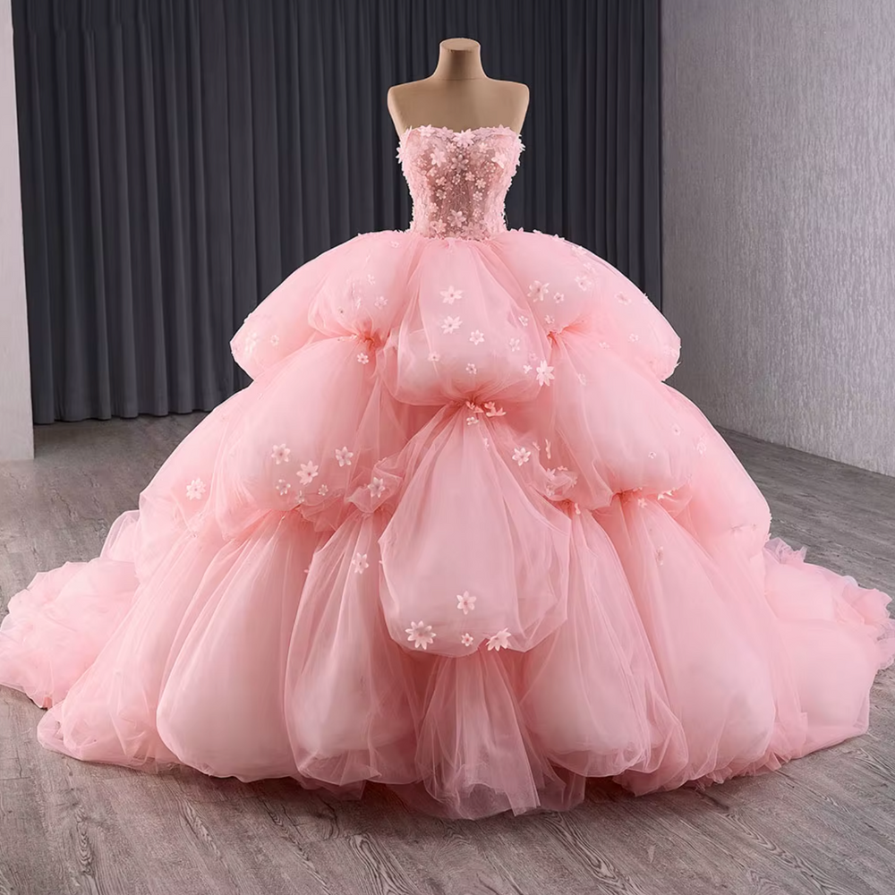 Spring Corset Pink Quinceanera Dress