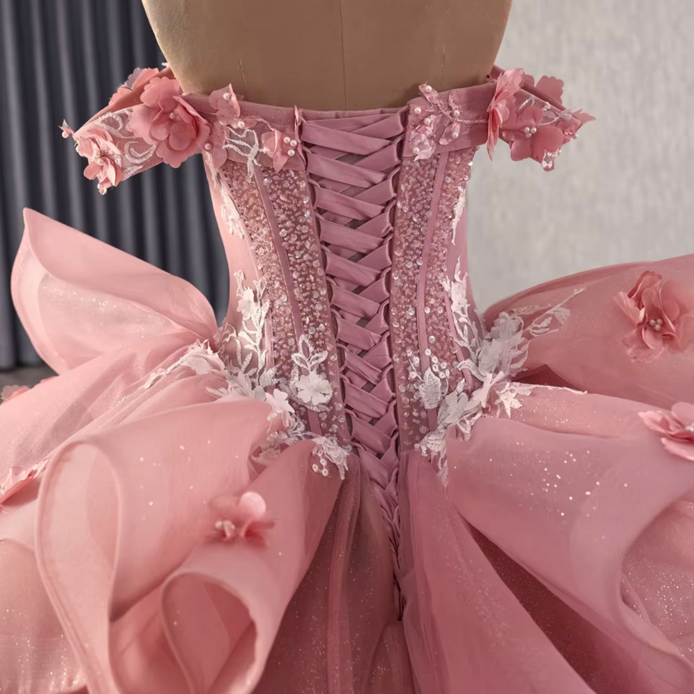 
                      
                        Pink Off Shoulder Quinceanera Dress
                      
                    