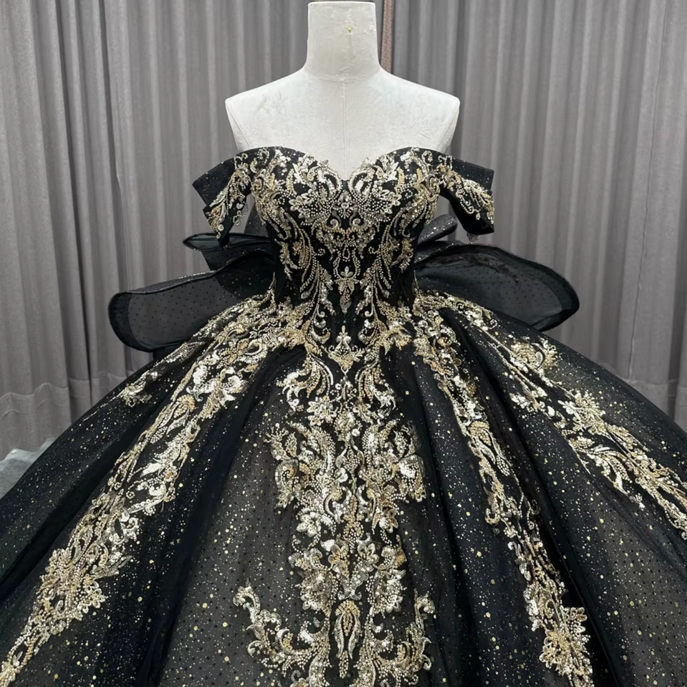 
                      
                        Black Off Shoulder Quinceanera Dress
                      
                    