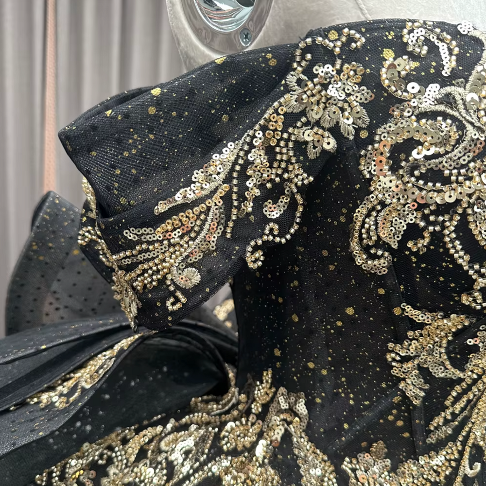 
                      
                        Black Off Shoulder Quinceanera Dress
                      
                    