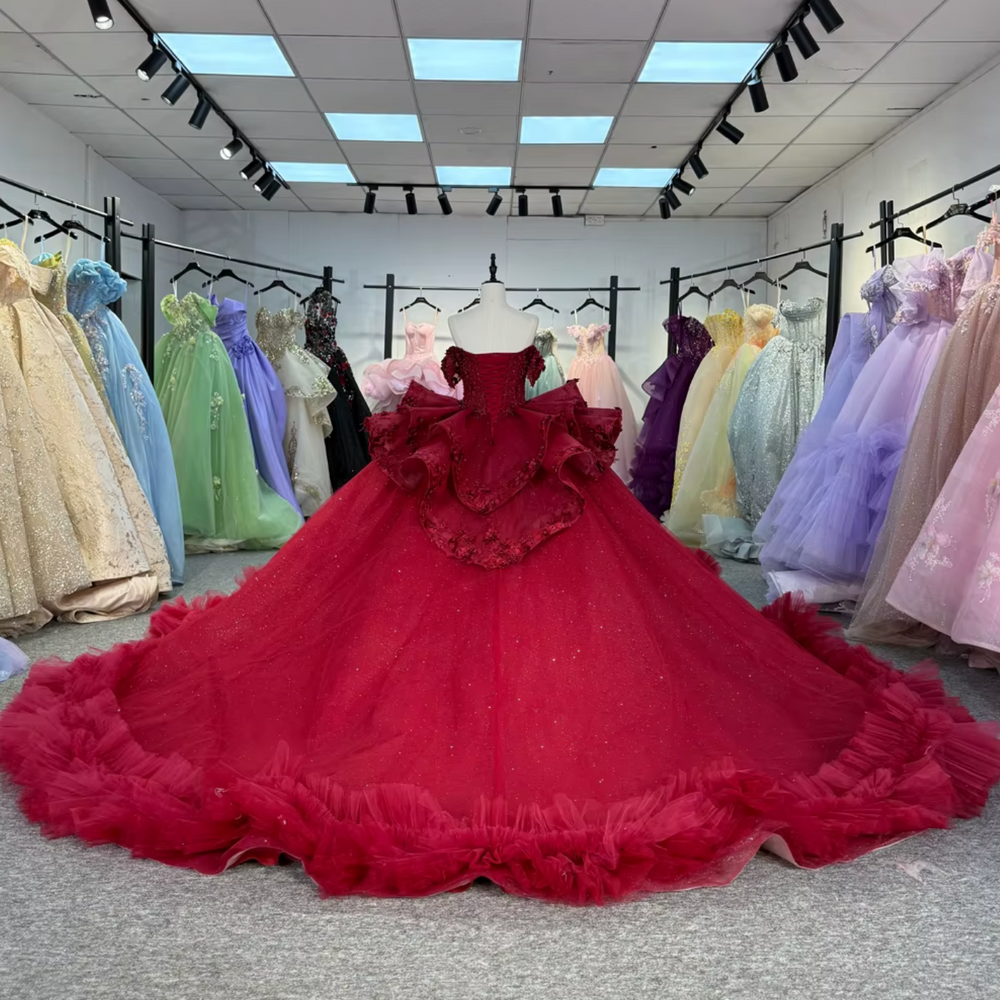 
                      
                        Red Off Shoulder Quinceanera Dress
                      
                    