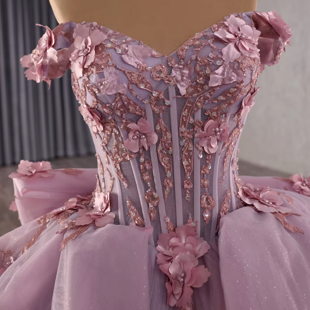 
                      
                        Lilac Purple Off Shoulder Quinceanera Dress
                      
                    