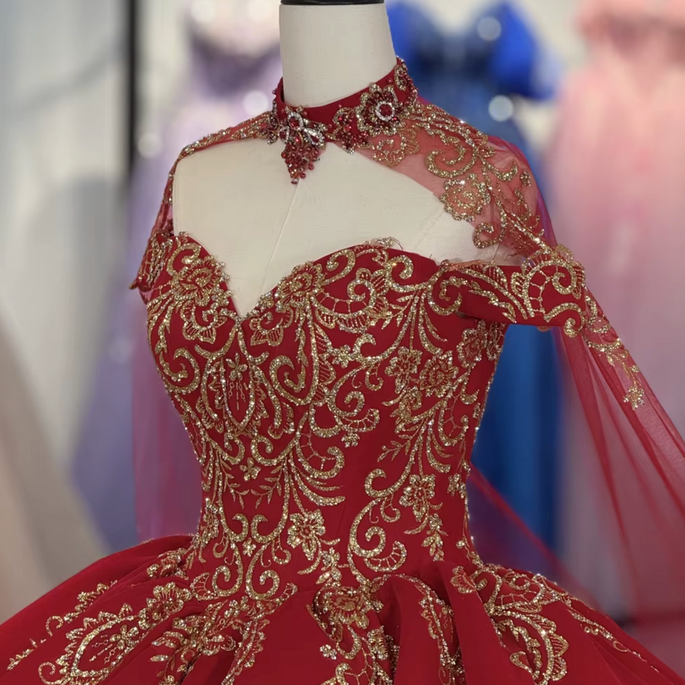 
                      
                        Red Lace Quinceanera Dress
                      
                    