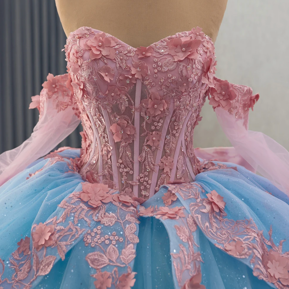 
                      
                        Blue Pink Quinceanera Dress
                      
                    