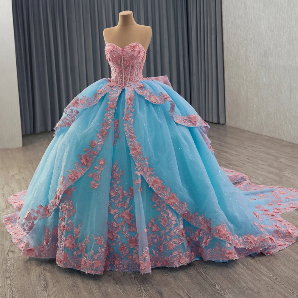 
                      
                        Blue Pink Quinceanera Dress
                      
                    