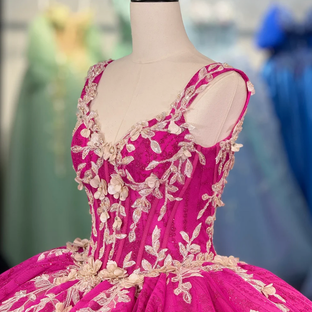 
                      
                        Pink Flower Quinceañera Dress
                      
                    