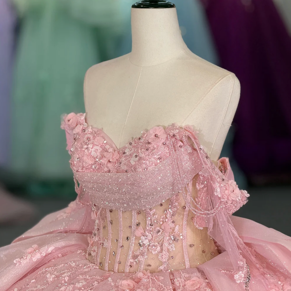 
                      
                        Quinceanera Dress Pink Glitter Party Ball Gown, this Pink Beaded Ball Gown Quinceanera Dress is a dazzling choice for a special celebration. Crafted from shimmering glitter organza
                      
                    