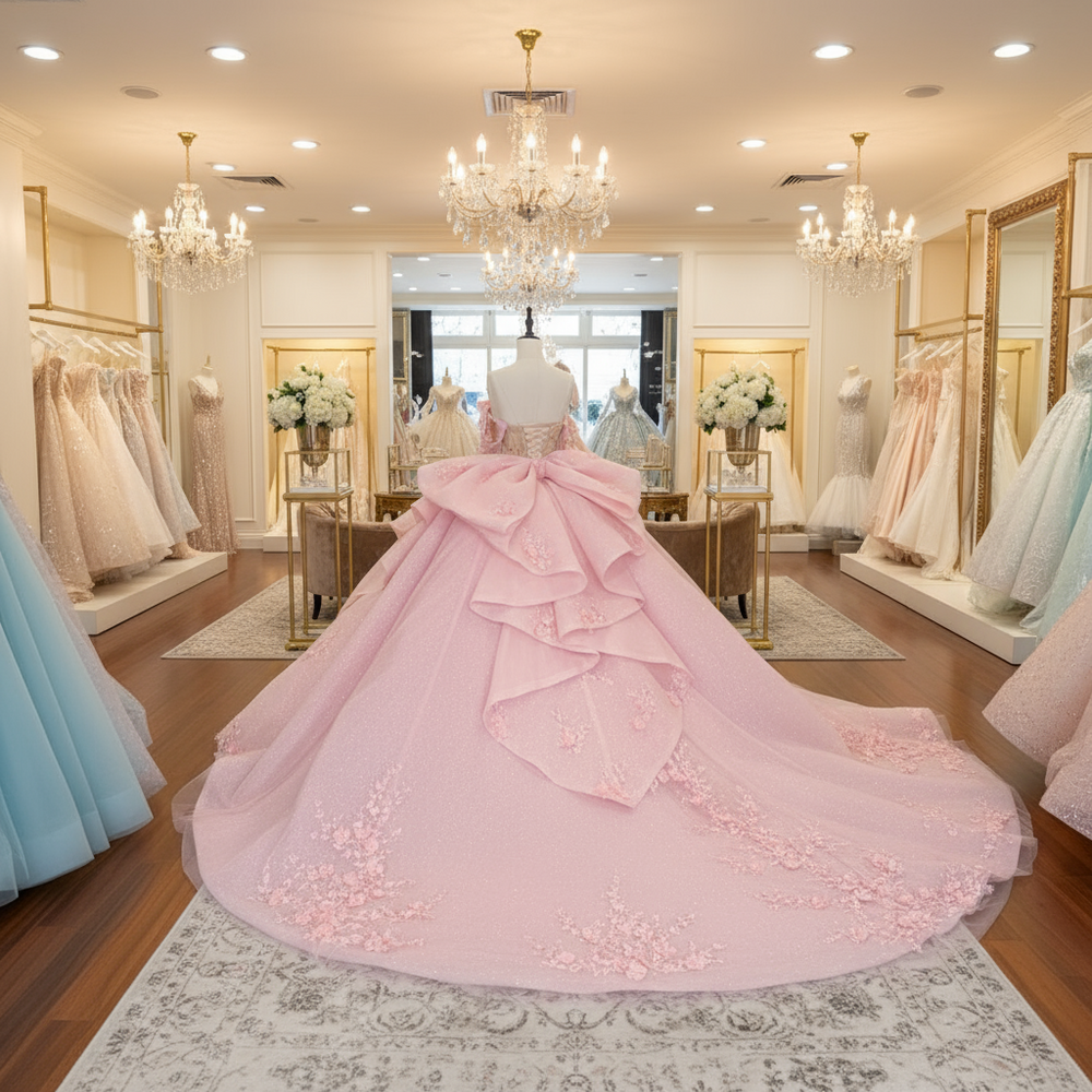 
                      
                        Quinceanera Dress Pink Glitter Party Ball Gown, this Pink Beaded Ball Gown Quinceanera Dress is a dazzling choice for a special celebration. Crafted from shimmering glitter organza
                      
                    