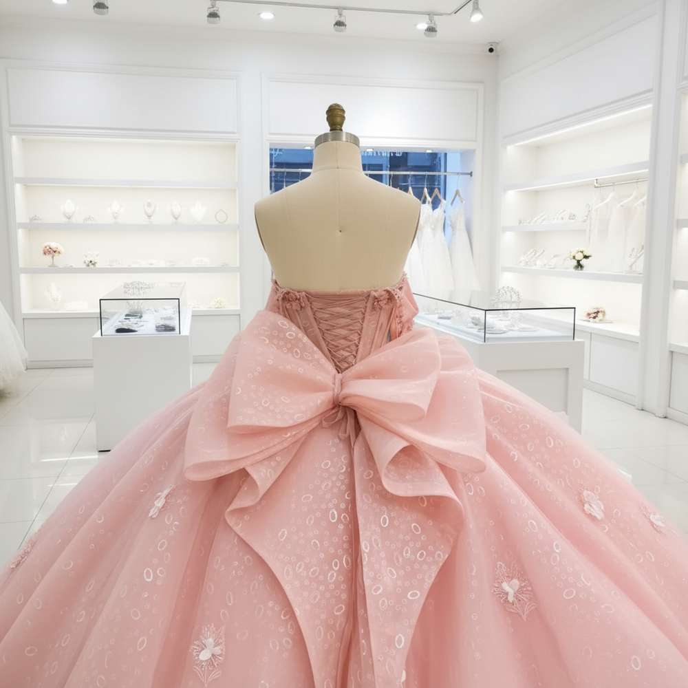 
                      
                        Quinceanera Dress Pink Beaded Party Ball Gown, this Off-The-Shoulder Pink Beaded Ball Gown Quinceanera Dress offers a stunning blend of classic elegance and modern design
                      
                    