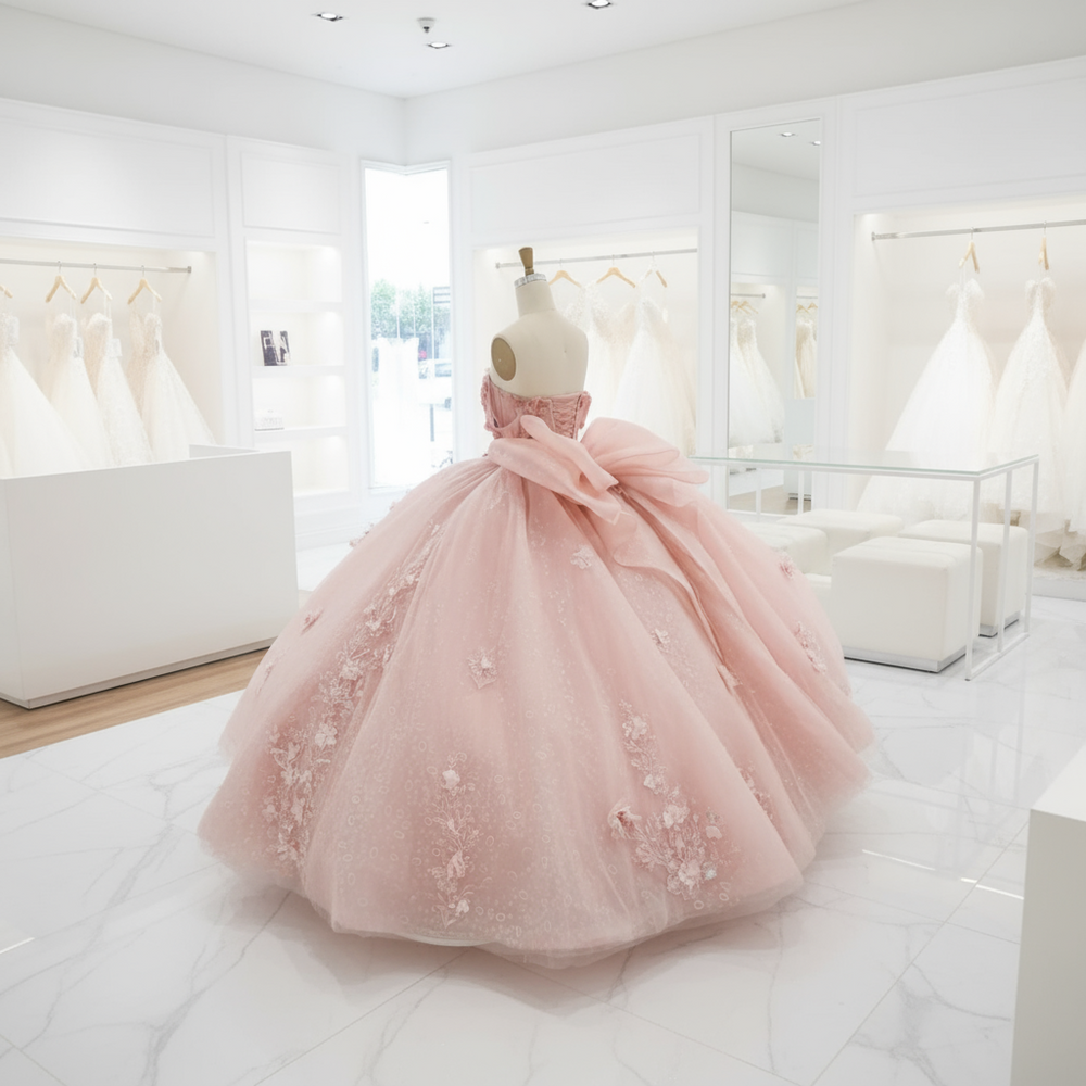 
                      
                        Quinceanera Dress Pink Beaded Party Ball Gown, this Off-The-Shoulder Pink Beaded Ball Gown Quinceanera Dress offers a stunning blend of classic elegance and modern design
                      
                    