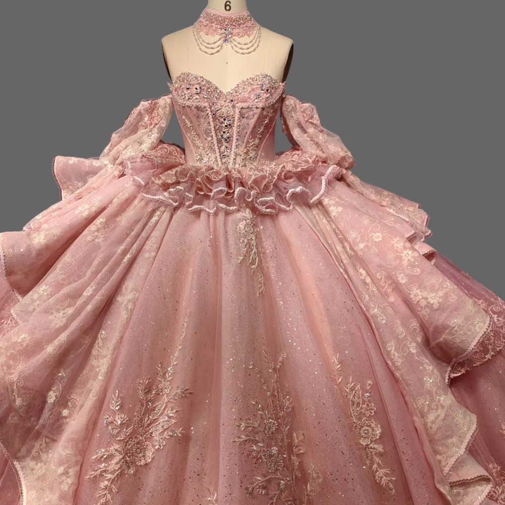 
                      
                        Quinceanera Dress Pink Party Ball Gown, this Pink Quinceanera Ball Gown Dress combines delicate femininity with elegant design.
                      
                    