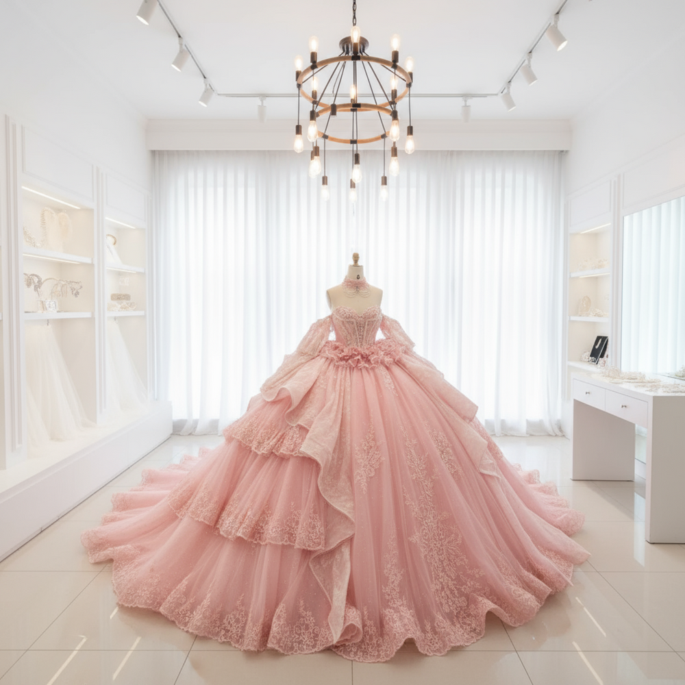 
                      
                        Quinceanera Dress Pink Party Ball Gown, this Pink Quinceanera Ball Gown Dress combines delicate femininity with elegant design.
                      
                    