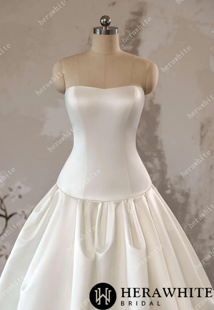 
                      
                        Satin Corset Wedding Dress Drop Waist Princess Bridal Ball Gown, embrace refined luxury with this exquisite satin ballgown
                      
                    