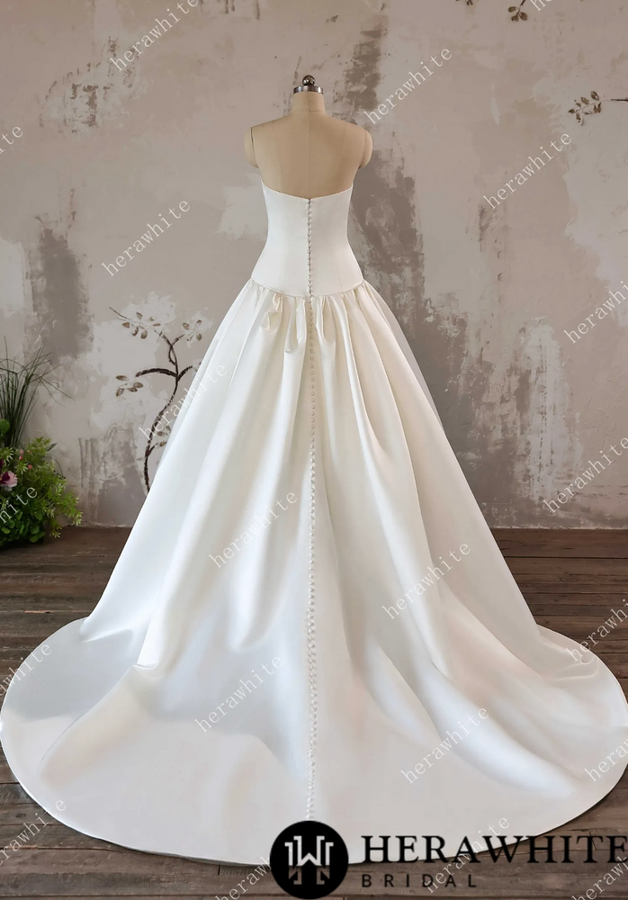 
                      
                        Satin Corset Wedding Dress Drop Waist Princess Bridal Ball Gown, embrace refined luxury with this exquisite satin ballgown
                      
                    