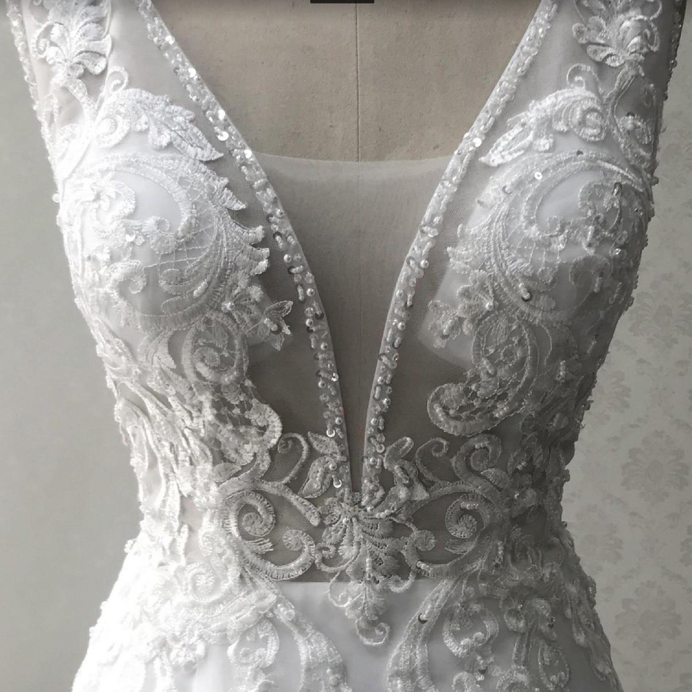 
                      
                        Plus Size Deep V A Line Wedding Dress
                      
                    