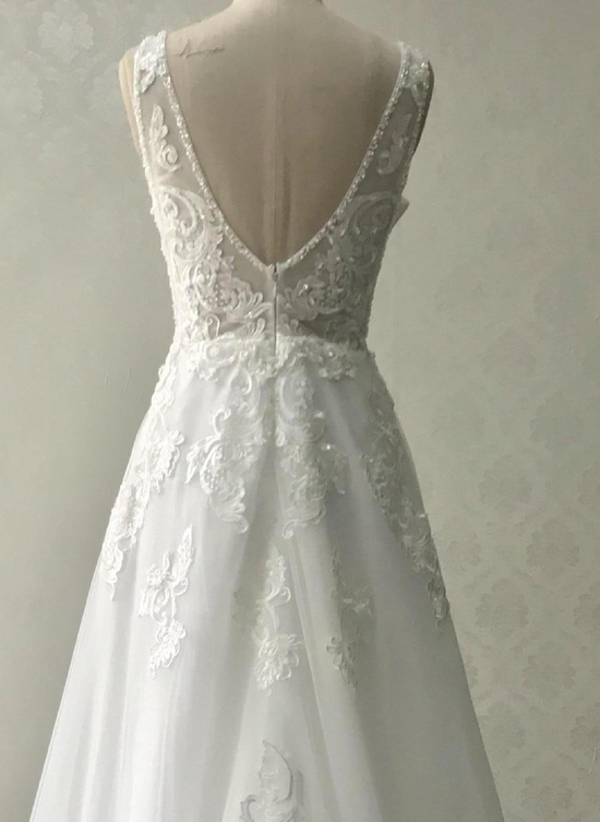 Plus Size Deep V A Line Wedding Dress