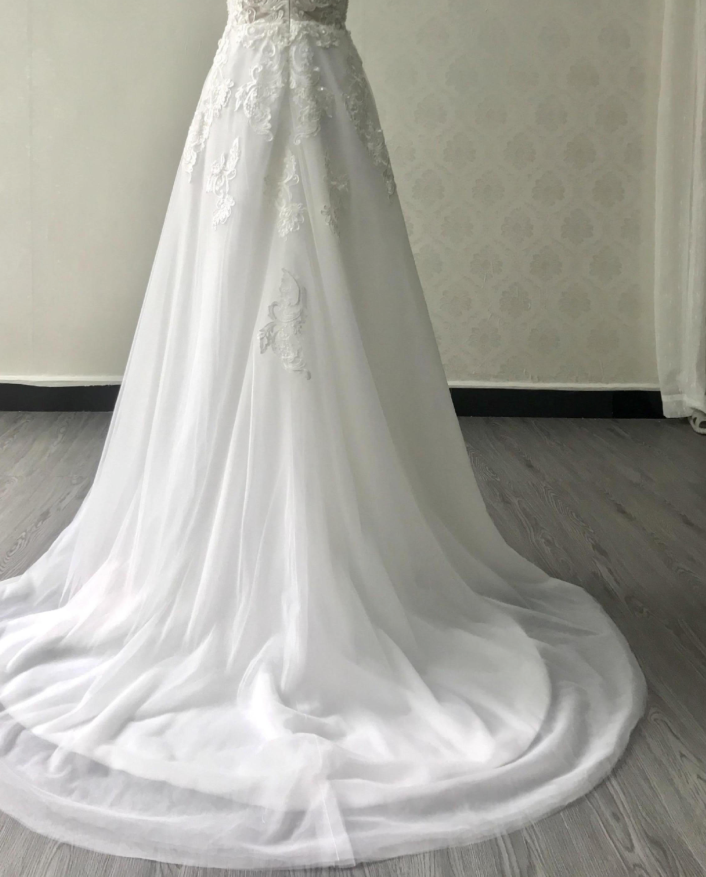 Plus Size Deep V A Line Wedding Dress
