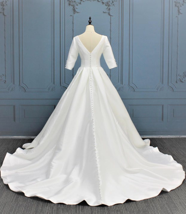 
                      
                        Mikado Silk Satin A Line Wedding Bridal Gown
                      
                    