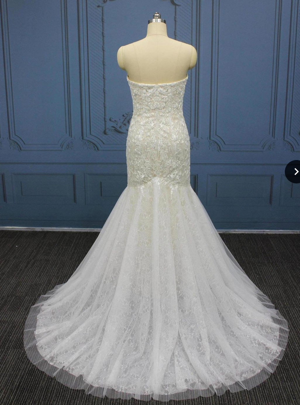 Load image into Gallery viewer, Sleeveless Mermaid Trumpet Tulle Lace Wedding Bridal Gown
