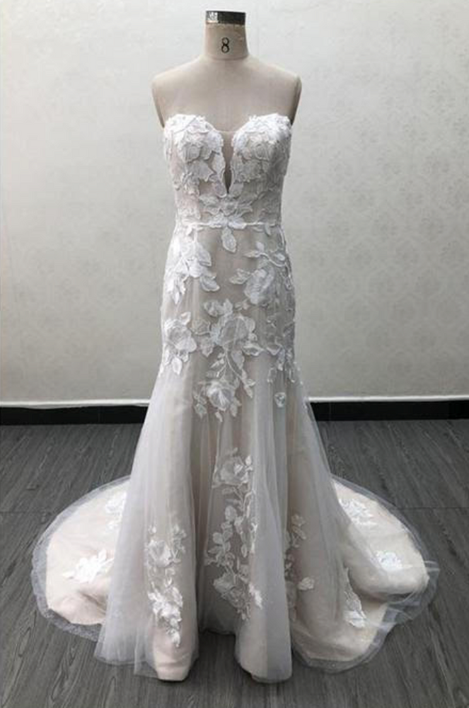 
                      
                        Lace Sleeveless Mermaid Trumpet Tulle Wedding Bridal Gown
                      
                    