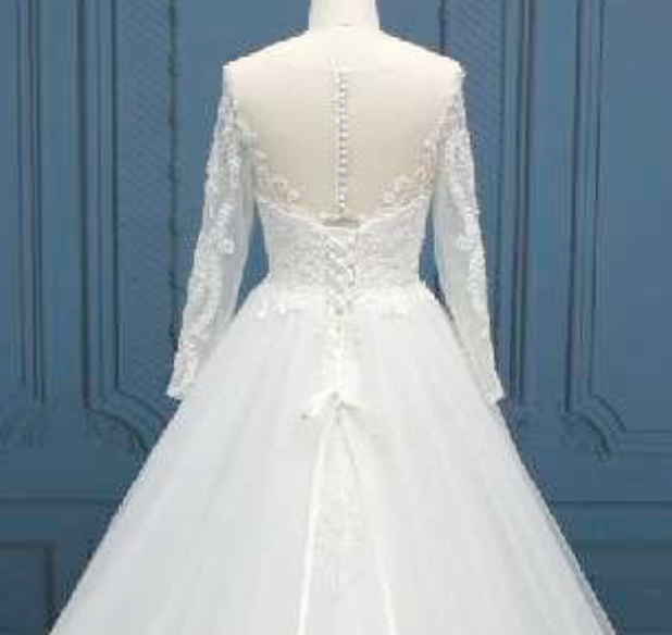 
                      
                        Lace Up Beaded O Net A Line Bridal Gown
                      
                    