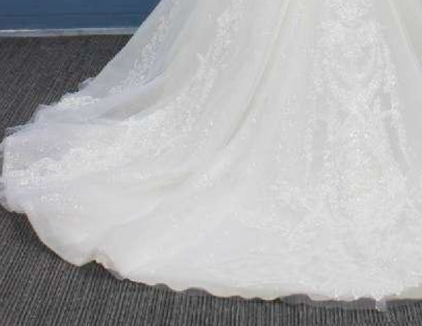 Load image into Gallery viewer, Beaded Lace Lace Up Back A Line Bridal Wedding Gown
