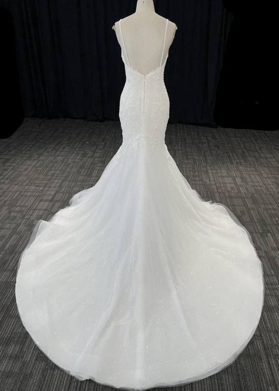 Luxurious Sleeveless Mermaid Wedding Bridal Gown