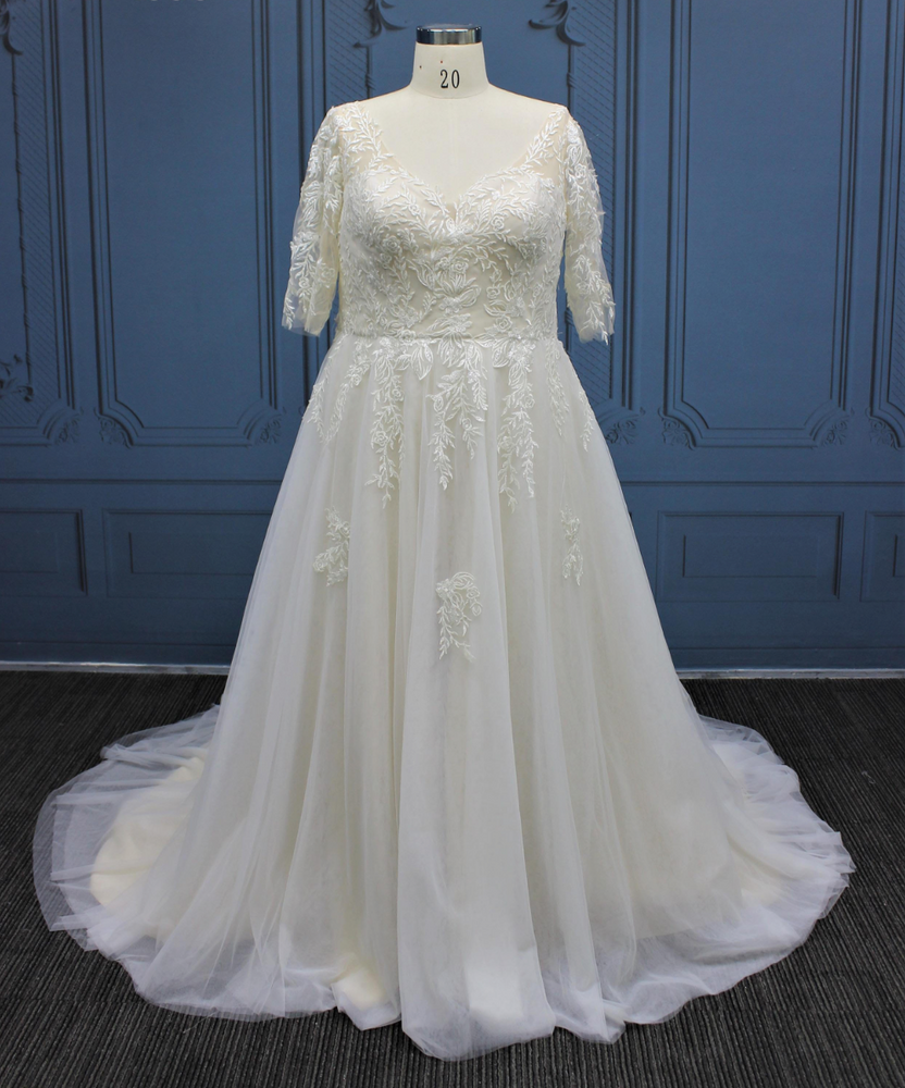 
                      
                        Lace A line Lace Up Plus Size Bridal Gown
                      
                    