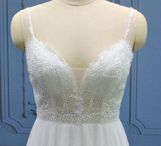 Load image into Gallery viewer, Boho Chic Chiffon Backless Wedding Bridal Dress

