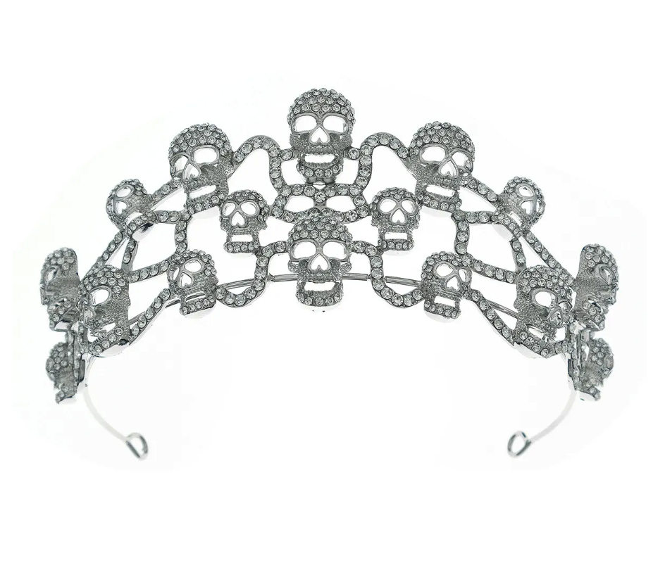 
                      
                        Crystal Skull Halloween Tiaras Crowns For Women Rhinestone Hair Accessory
                      
                    