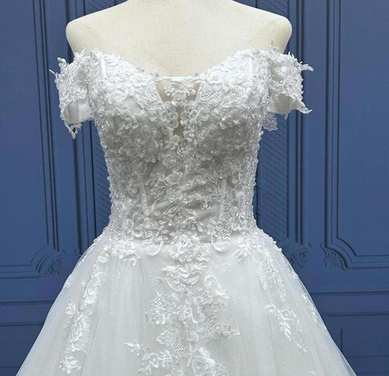 Lace Applique A Line Wedding Dress