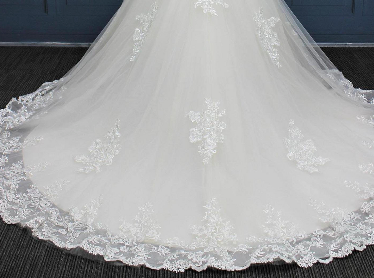 Illusion A Line Lace Tulle Bridal Wedding Dress